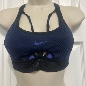 Nike Women's Blue and Black Sports Bra